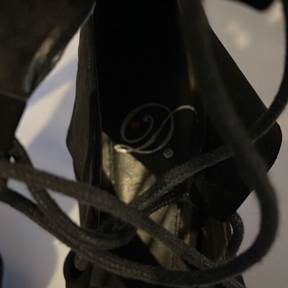 Derek Heart From H&M Sophia Black Lace Up Stiletto Spike Heels 8.5 - Picture 3 of 14